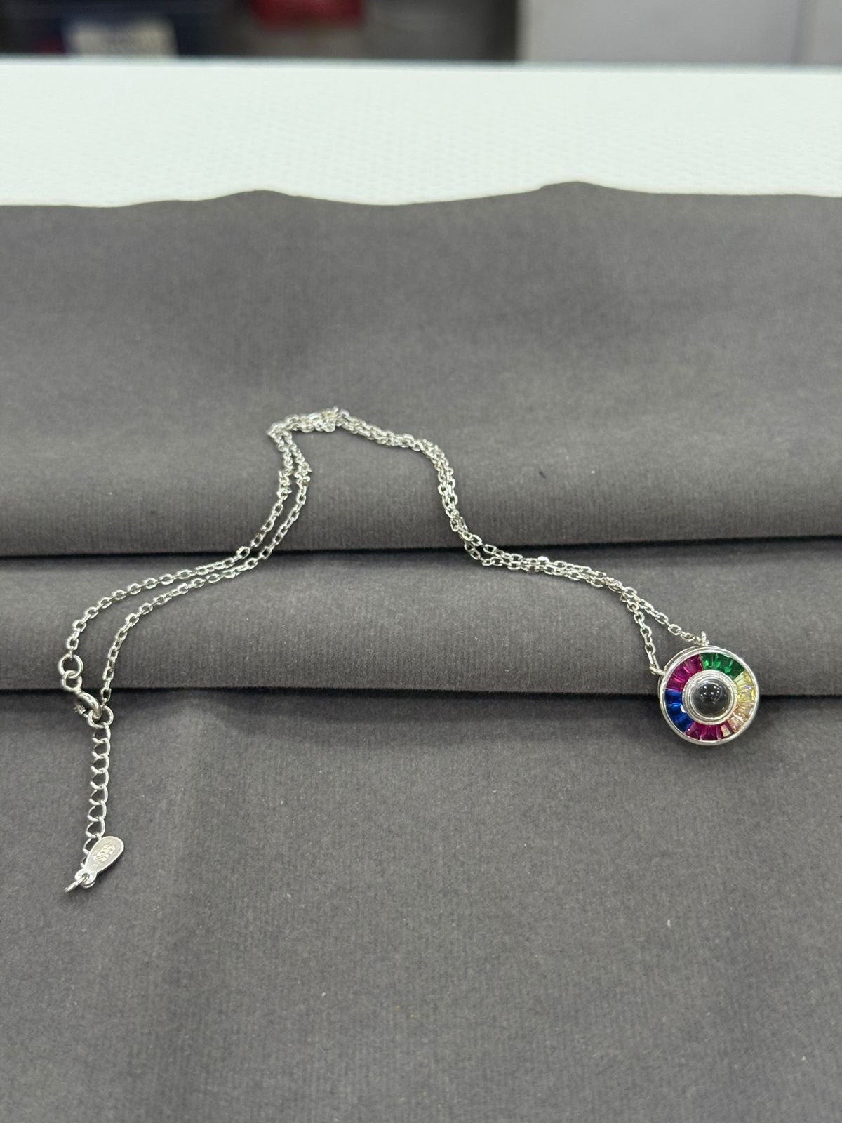 92.5 Silver Multicolored Elegant Minimalist Chain